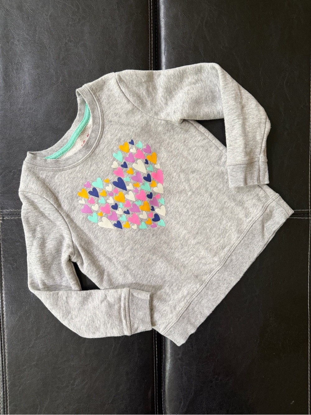 Cat & Jack - Girl’s Light Gray Sweatshirt with Multicolor Heart Cluster
